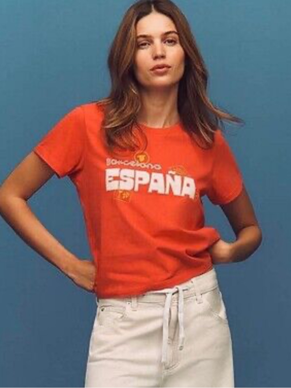 España Graphic Tee in Bright Orange
